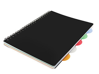 Image showing Closed black notepad notebook