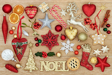 Image showing Noel Sign and Christmas Symbols
