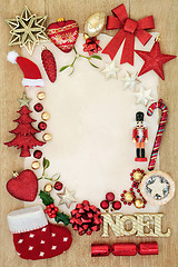 Image showing Christmas Bauble Background Border