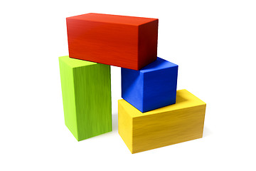 Image showing some colorful building blocks