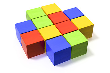 Image showing some colorful building blocks