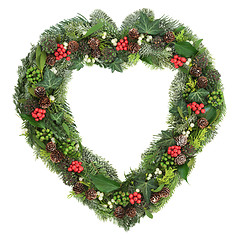 Image showing Winter Heart Shaped Wreath 