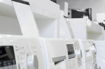 Image showing washing machines in appliance store