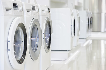 Image showing washing machines in appliance store