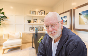 Image showing Senior Man Inside His Home Office.