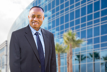 Image showing Handsome African American Businessman In Front of Corporate Buil