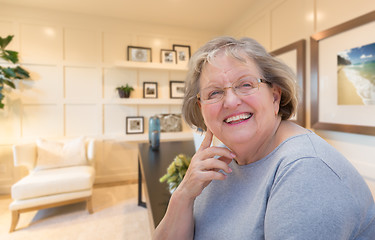 Image showing Senior Woman Inside Her Home Office.