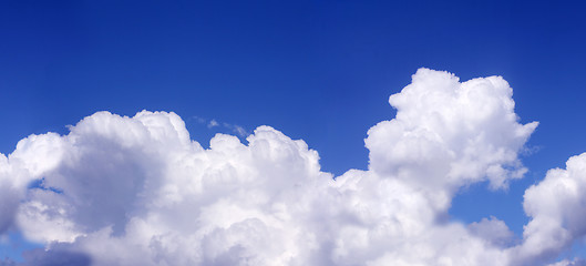 Image showing White Clouds on the blue sky as seamless pattern