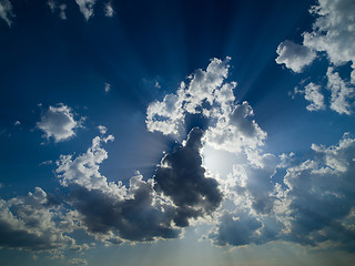 Image showing blue sky with beautiful clouds