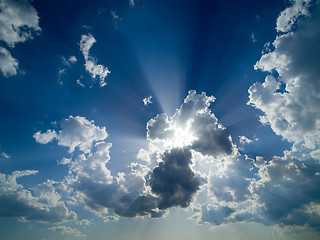 Image showing blue sky with beautiful clouds