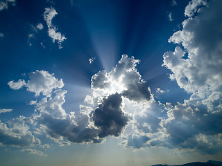 Image showing blue sky with beautiful clouds