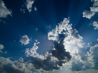 Image showing blue sky with beautiful clouds
