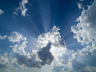 Image showing blue sky with beautiful clouds