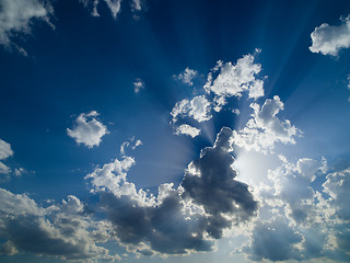 Image showing blue sky with beautiful clouds