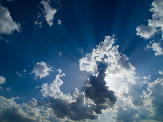 Image showing blue sky with beautiful clouds