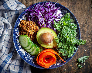 Image showing Breakfast vegan bowl