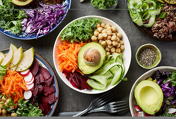 Image showing Breakfast vegan bowls