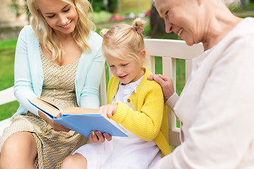 Image showing woman with daughter and senior mother at park