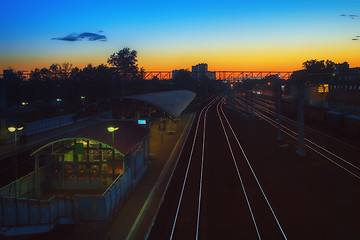 Image showing Railway Station At Night