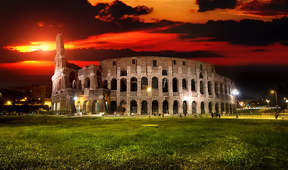Image showing Colosseum at sunset
