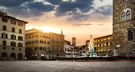 Image showing Sunrise at square of Florence