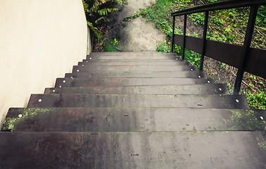 Image showing Outdoor Wooden Staircase