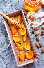 Image showing apricots with honey