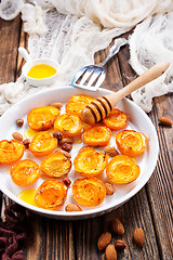 Image showing apricots with honey