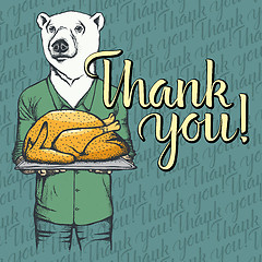 Image showing Vector illustration of Thanksgiving bear concept