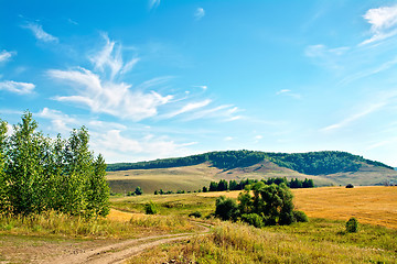 Image showing Landscape with hills and road