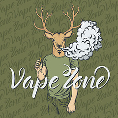 Image showing Deer vaping an electronic cigarette