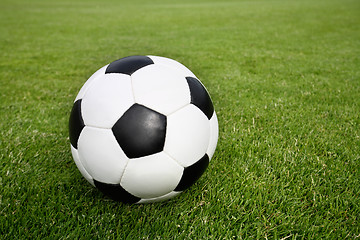 Image showing soccer ball on grass