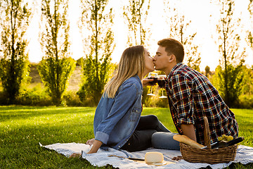 Image showing Toasting to their love