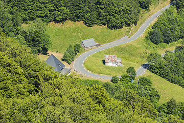 Image showing Hairpin Curve in Pyrenees Mountains