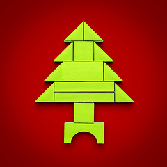 Image showing christmas tree building blocks