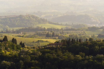 Image showing Evening landscape. Tuscany, Italy