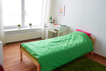 Image showing kids room interior with bed, table and accessories