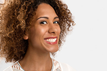 Image showing Beautiful African American woman smiling