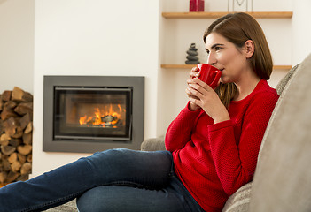 Image showing Having a good time with a coffee