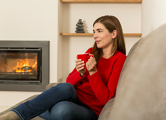 Image showing Having a good time with a coffee