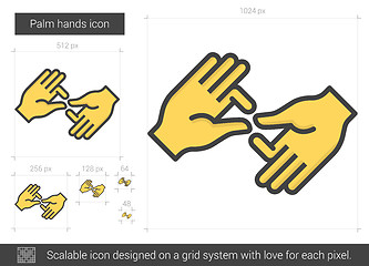 Image showing Palm hands line icon.