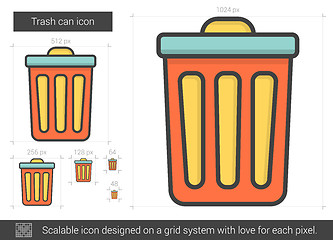 Image showing Trash can line icon.