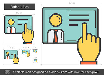 Image showing Badge id line icon.