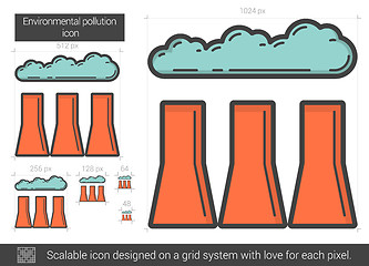 Image showing Environmental pollution line icon.