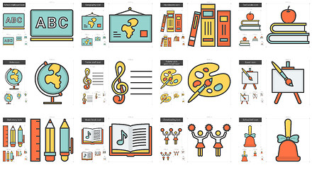 Image showing Education line icon set.