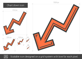 Image showing Chart down line icon.