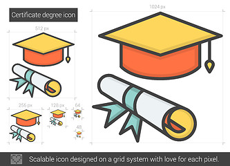 Image showing Certificate degree line icon.