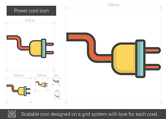 Image showing Power cord line icon.