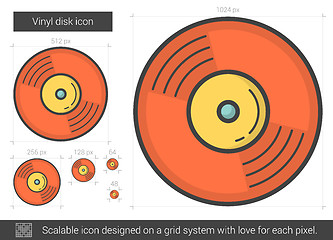 Image showing Vinyl disk line icon.