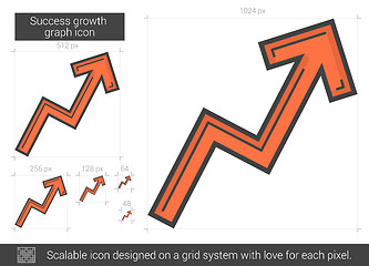 Image showing Success growth chart line icon.